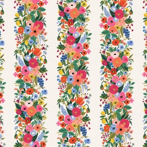 RIFLE PAPER Co Fabric, Rifle Paper Co, Rifle Paper Wildwood Garden Party Vines Cream, Rifle Paper Co Garden Party Cream Yard, Half Yard