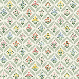 Rifle Paper Fabric NEW Release &quot;Dahlia&quot; Collection Estee Garden in Cream Multi Delivery End June Rifle Paper Fabric, Rifle Paper
