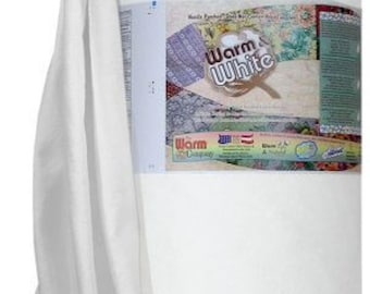 White Cotton Batting, 90" Wide, Quilting, USA Made (Half Yard)