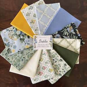 RIFLE PAPER Dahlia Fabric Fat Eighth Bundle Rifle Paper Co New Collection Dahlia, Rifle Paper Fabric Dahlia