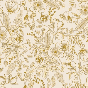 Rifle Paper Company Christmas Classic Colette Cream Metallic Fabrics  Fabric Rifle Paper Company Christmas Fabric, Rifle Paper Co Holiday
