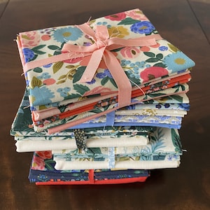 Tela Rifle Paper Co. Vintage Garden, 4 cuartos de grasa + media yarda, paquete de algodón y acero a juego