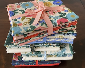 Rifle Paper Co Fabric Vintage Garden 4 Fat Quarter + half yard Coordinating Yard Cotton + Steel Bundle