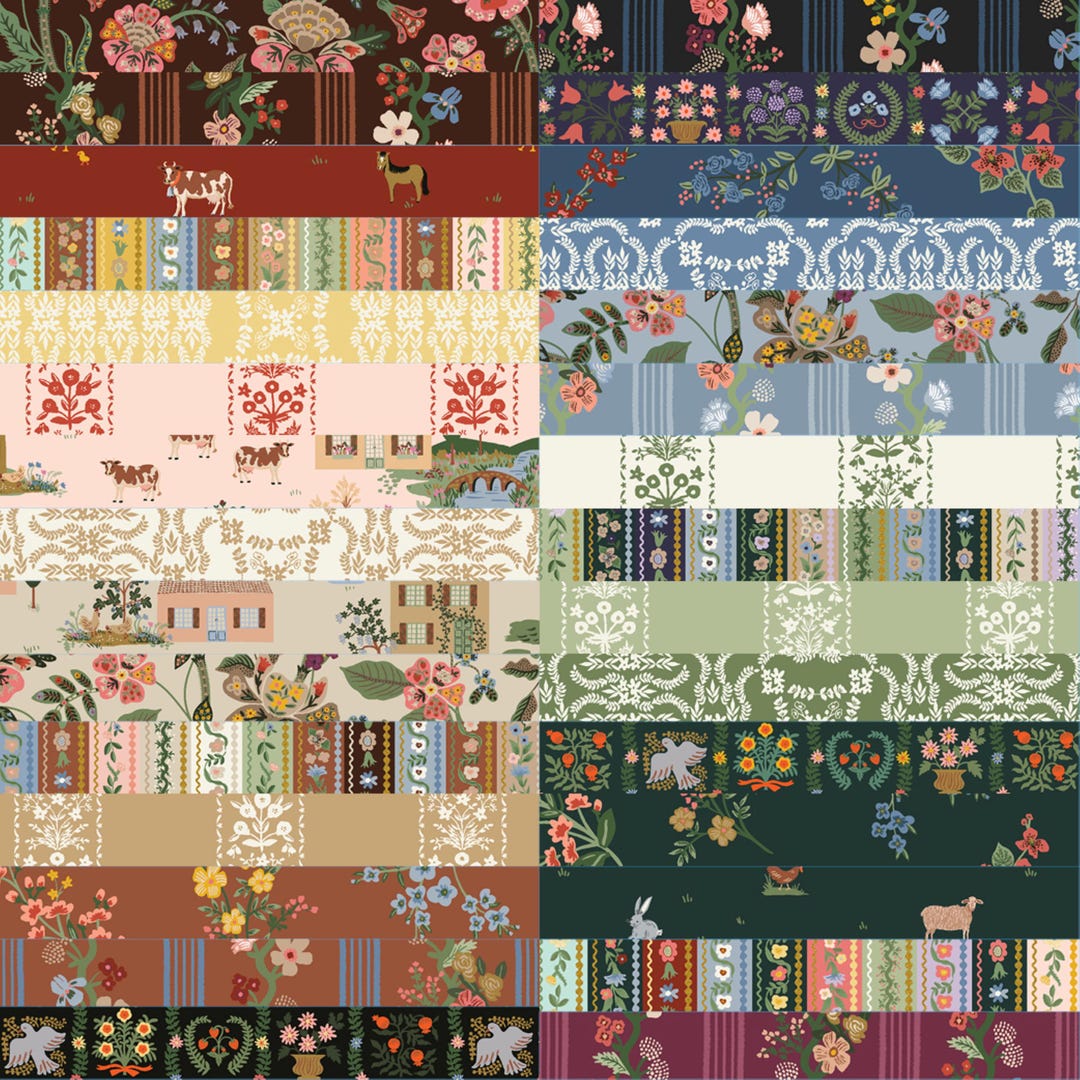 Rifle Paper Co GRACIE Fat Eighth Bundle of Quilting Cotton 30 Patterns ...