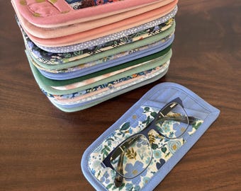 Rifle Paper Fabric Quilted Eyeglass Case Handmade
