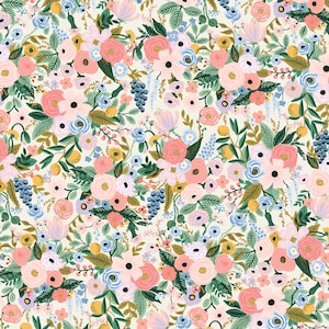 NEW COLOR Rifle Paper Co Fabric Petite Garden Party in Ivory Orchard Collection, Orchard Ivory Garden Party Rifle Paper Company Fabric