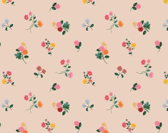 Rifle Paper Co. Ditsy Dahlia-materiaal: blush katoenbloemen