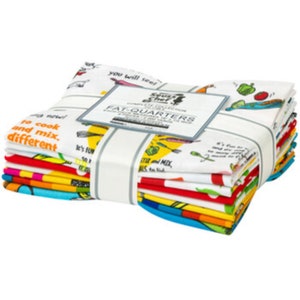 2 Yards Dr Seuss Chef Robert Kaufman New Release , Seuss Chef Collection 8 Fat Quarter Bundle  of Fabric