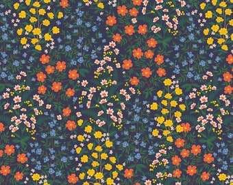 Tkanina bawełniana Rifle Paper Co. Camont Wildwood Garden Navy