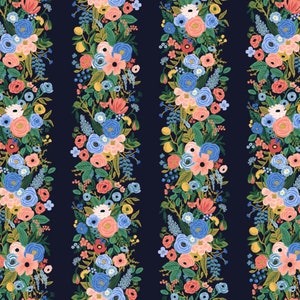RIFLE PAPER Co Fabric, Rifle Paper Co, Rifle Paper Wildwood Garden Party Vines Navy, Rifle Paper Co Garden Party Navy Yard, Half Yard, FQ