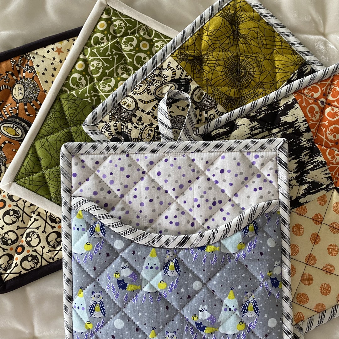 HANDMADE Fall/halloween Potholders Designer Fabric by Moda Etsy