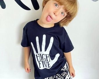 High Five-kinderT-shirt, outfit 5e verjaardagsfeestje, draaien 5