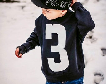 Kids Custom Sweatshirt, Number Jumper, Birthday Sweater