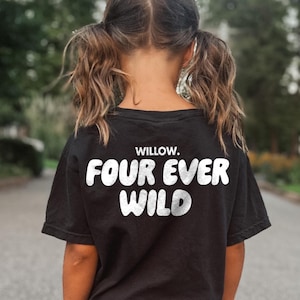 Personalized 4th Birthday T-Shirt: Four Ever Wild Cotton Tee