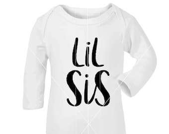 Lil Sis Baby Romper, Little Sister Romper Suit, Sibling Romper