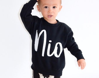 Aangepaste naam kindertrui, babynaam sweatshirt, trendy kind, trendy baby, babykleding, kinderkleding, aangepaste kinderbaby cadeau verjaardag trui