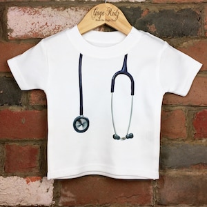 Stethoscope Kids Baby Tshirt, Doctor Nurse Outfit, Unique Children&#39;s Gift, Unisex Kids Clothes, Nurse Doctor Gifts, Doctor Nurse Fancy Dress
