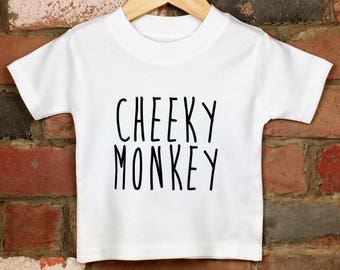 Cheeky Monkey TShirt, Cute Baby TShirt, Monkey Print, Funny Monkey Tee, Baby Gift, Monkey Lover, Funny Baby/Kids TShirt, Unisex Baby Clothes