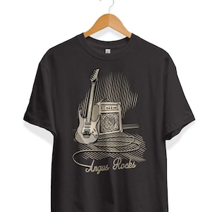 Custom Rock n Roll Guitar T-Shirt: Heavy Metal Band Tee