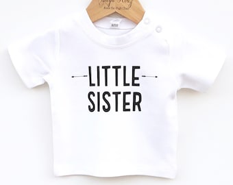 Little Sister T-Shirt, New Baby Sister Gift, Sister Announcement