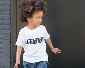 HUSTLER Kids T-Shirt, Baby Clothing, Baby T-Shirt, Unisex Kids Shirt, Unisex Baby Clothes, Alternative Kids TShirt Gift, Monochrome Baby Kid