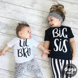 Big Sister Shirt & Little Brother Shirt, Sibling Shirts, Matching Shirts, Sibling Outfits, Baby Bodysuit, Baby Boy Clothes, Big Sister Gift image 1