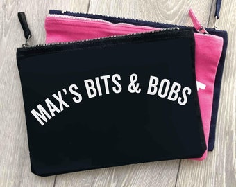 Custom Text Zipper Pouch: Personalized Makeup Bag, Carry Wallet