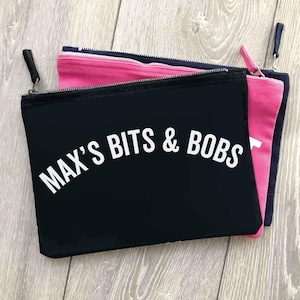 CUSTOM TEXT Pochette à fermeture éclair, trousse à maquillage, portefeuille de transport, cadeau unique pour elle