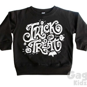 Kids Trick or Treat Sweatshirt, Toddler Halloween Sweater, Spooky Baby image 3