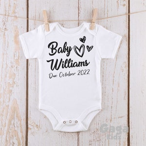 Body personalizado para anunciar el nombre del bebé: regalo para revelar el embarazo