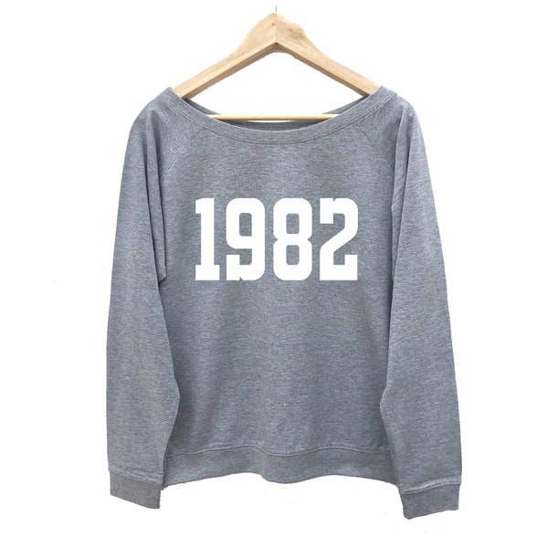 Pull pour femme personnalisé année de naissance, cadeau pour elle, sweat-shirt pour femme, haut pull pour salle de sport, pull d'anniversaire de votre année, haut à slogan pour femme,