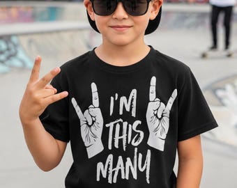 I'm This Many 4 Kids T-Shirt, Fourth Birthday Gift, 4th Party Tee