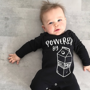 Baby Boy Ribbed Short-sleeve Milk and Beer Bottle Letter Print Romper