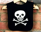 Pirate Baby Bib, Jolly Rogers Bib, Baby Gift, Skull Crossbones Bib, Pirate Bib, Baby Pirate, Baby Fancy Dress, Unisex Baby Bib, Gaga Bibs