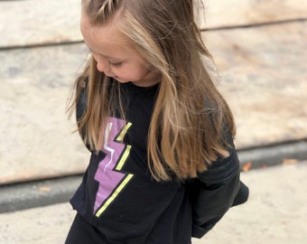 Lightning Bolt Shirt, Hipster T-Shirt, Retro Baby Shirt, Music Festival Shirt, Trendy Kids Clothes