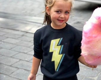 Lightning Bolt Sweater, Glam Rock n Roll Top, Thunder Bolt, Rock Sweatshirt