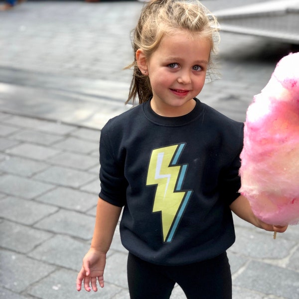 Lightning Bolt Sweater, Glam Rock n Roll Top, Thunder Bolt, Rock Sweatshirt