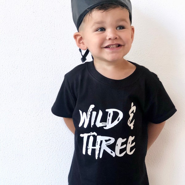 Wild and Three TShirt, Third Birthday Shirt, Gift for 3 Year Old