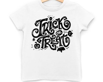 T-shirt pour enfants Trick or Treat, tenue de fête d’Halloween, déguisement de bébé effrayant