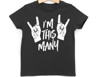 I'm This Many 4 Kids T-Shirt, Fourth Birthday Gift, 4th Party Tee
