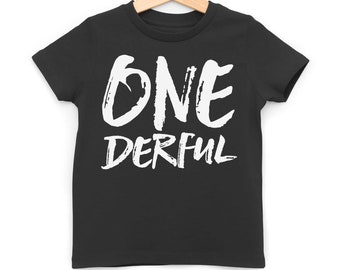 Tshirt enfant Onederful, Wild and One Derful, tenue 1er anniversaire d'enfant, t-shirt de célébration de fête, cadeau d'étape importante