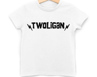 Twoligan Kids T-Shirt, 2nd Birthday Party Outfit, Toddler Turning Two Shirt