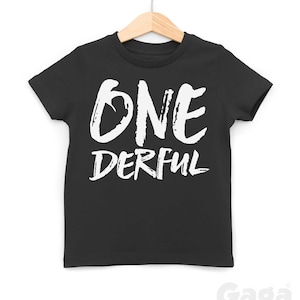 Tshirt enfant Onederful, Wild and One Derful, tenue 1er anniversaire d'enfant, t-shirt de célébration de fête, cadeau d'étape importante image 1