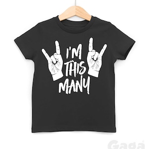 I&#39;m This Many 4 Kids T-Shirt, Fourth Birthday Gift, 4th Party Tee