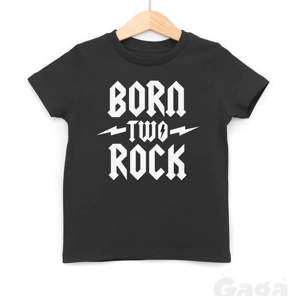 Born two Rock Kids T-Shirt, Heavy Metal Rock n Roll Toddler