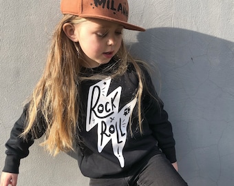 Rock and Roll Kids & Baby Sweater, Rock Music Lightning Bolt Sweatshirt