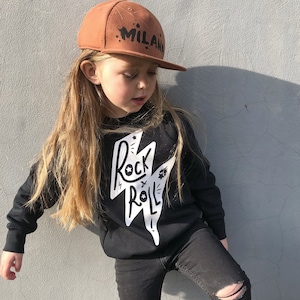 Rock and Roll Kids & Baby Sweater, Rock Music Lightning Bolt Sweatshirt