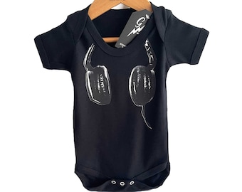 Baby DJ Bodysuit, First Disco Rave Party Outfit, New Baby Headphones Sleepsuit
