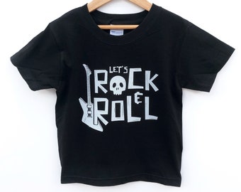 Kids Rock TShirt, Cool Baby Shirts, Lets Rock n Roll Music Clothing