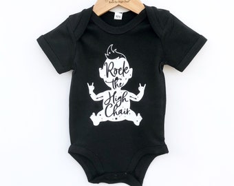 Rock the High Chair Baby Bodysuit, Rock Baby Gift, Rock n Roll Clothing